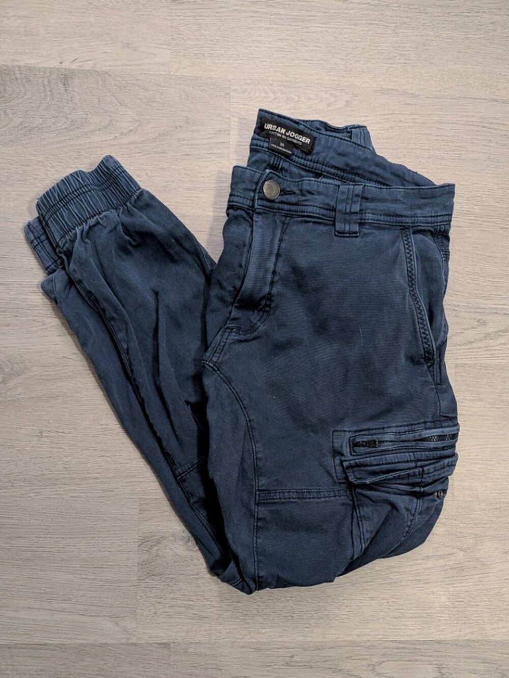 Cotton On Urban Jogger Navy Cargo Joggers Size 30 Zip Pocket Elastic Cuff Street